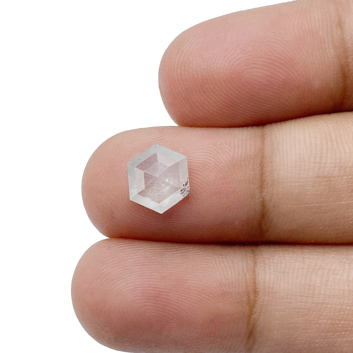 1.14ct | Salt &amp; Pepper Hexagon Shape Rose Cut Diamond - Modern Rustic Diamond