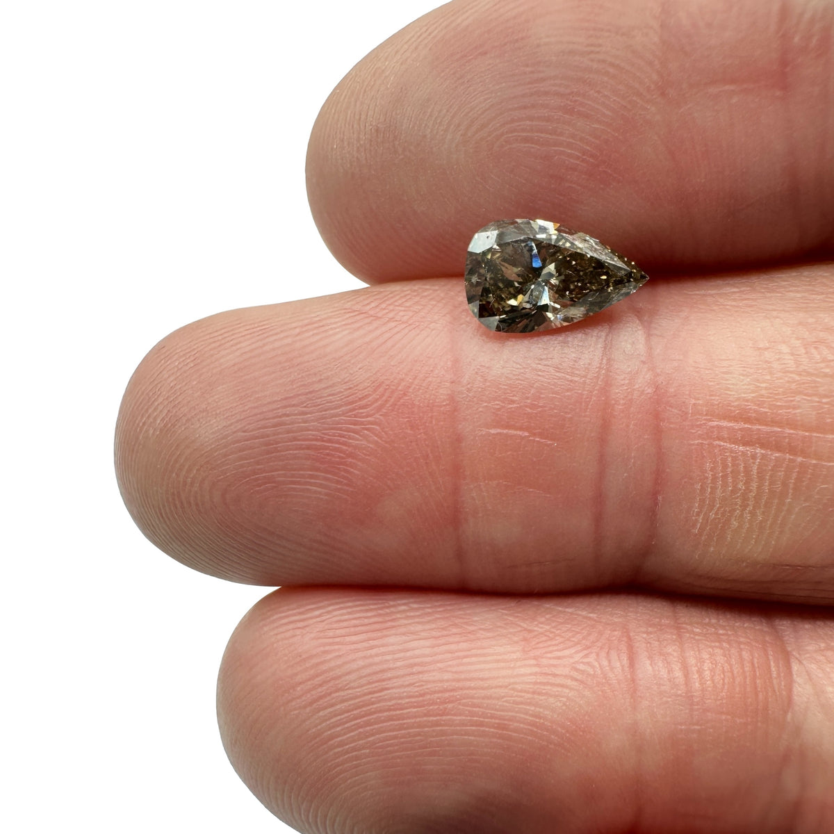 1.12ct | Cognac VS-SI Pear Shape Brilliant Cut Diamond - Modern Rustic Diamond