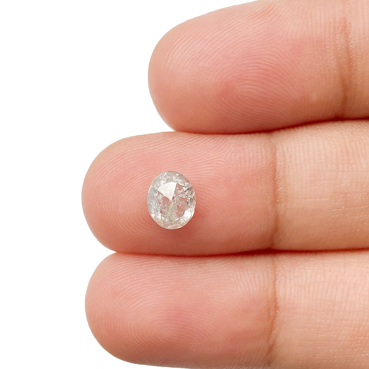 1.02ct | Salt &amp; Pepper Oval Shape Rose Cut Diamond - Modern Rustic Diamond