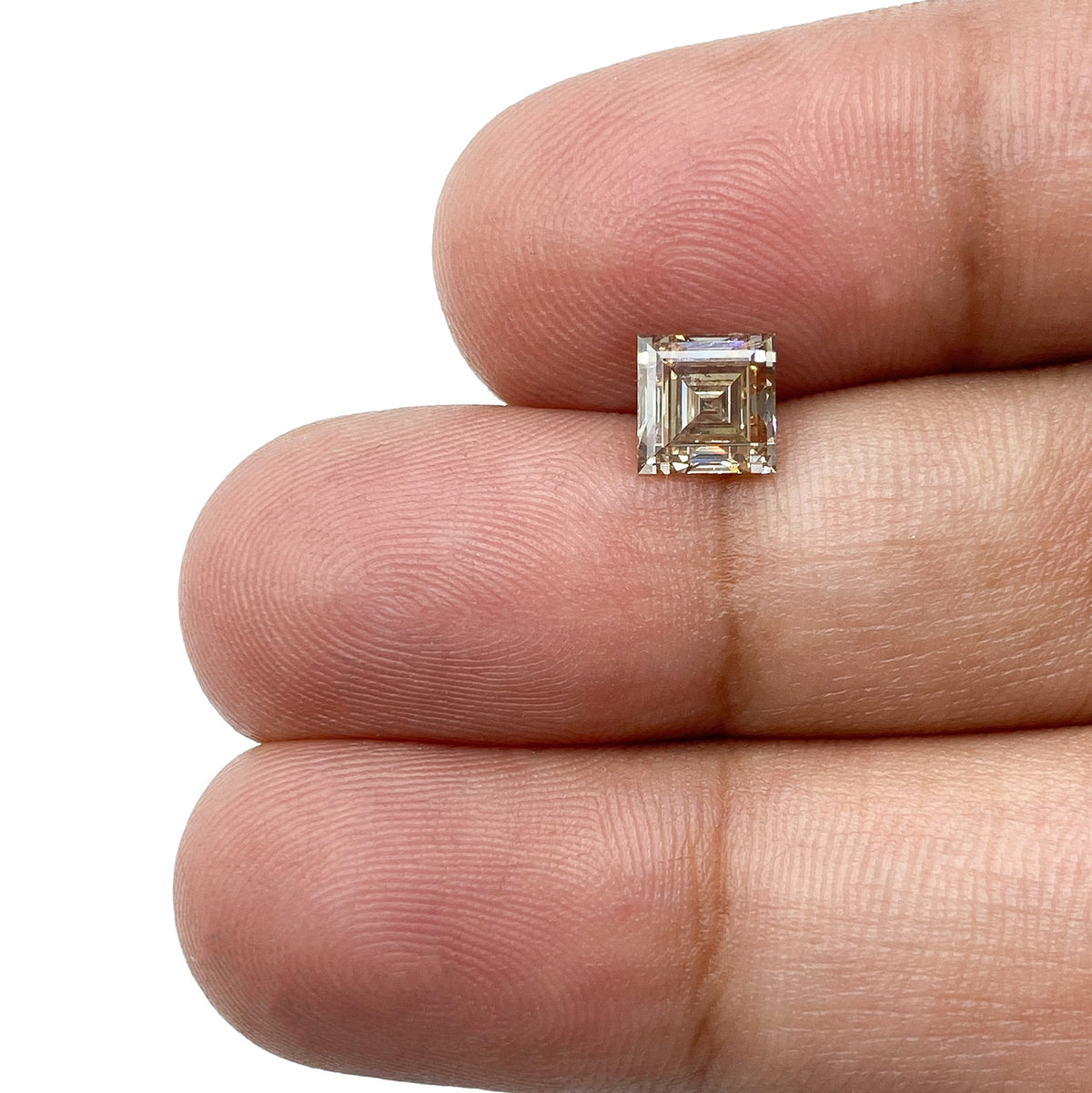 1.01ct | Champagne VS Carre Shape Step Cut Diamond - Modern Rustic Diamond