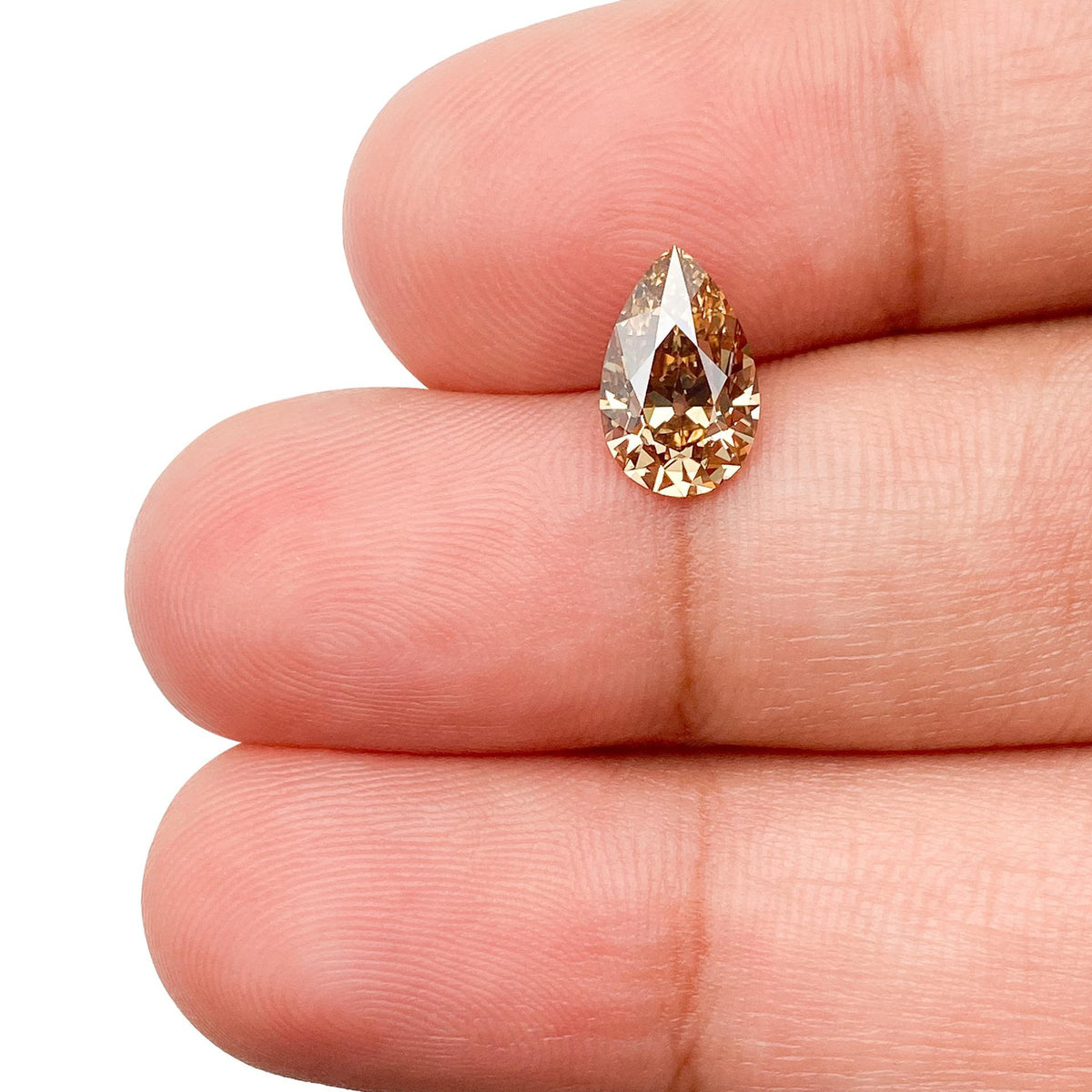 1.24ct | Cognac VS1 Pear Shape Old Mine Cut Diamond (GIA) - Modern Rustic Diamond