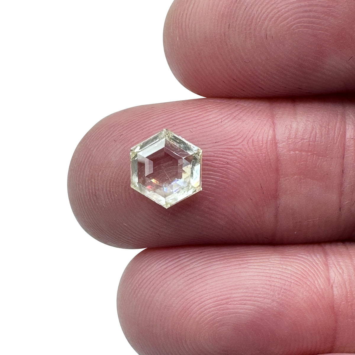 1.66ct | Light Color SI Hexagon Shape Rose Cut Diamond - Modern Rustic Diamond