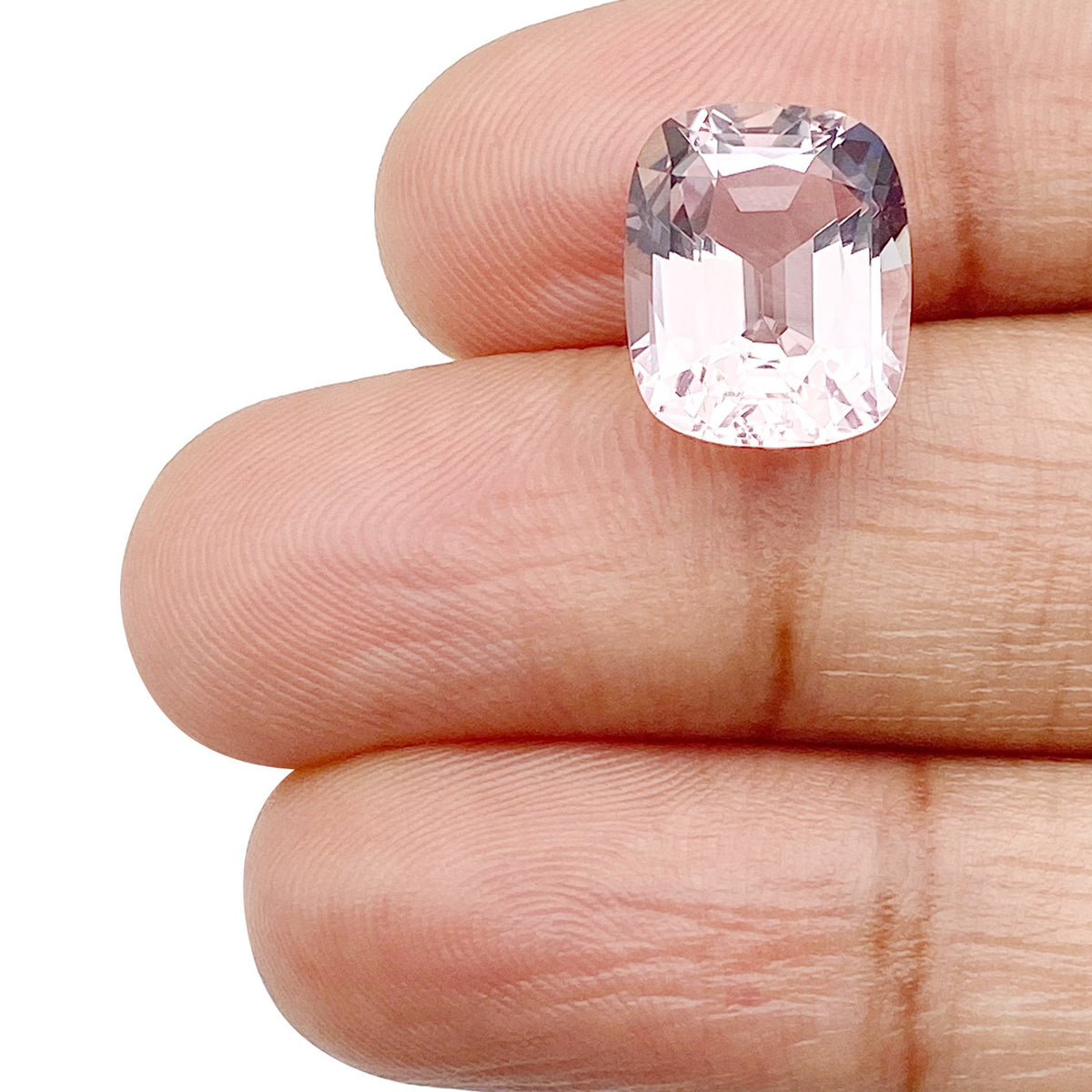 4.38ct |  Cushion Shape Step Cut Morganite - Modern Rustic Diamond