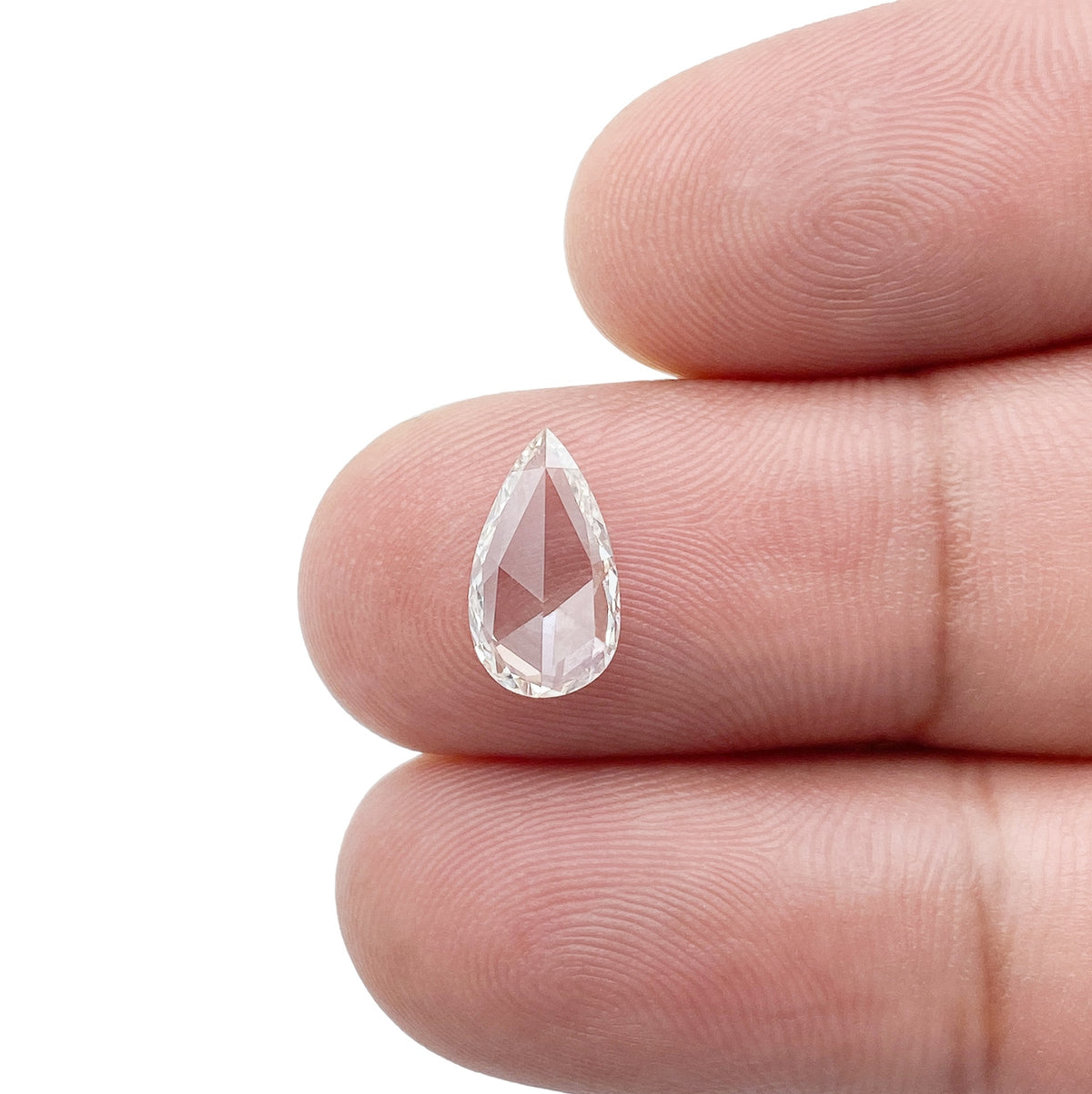 1.00ct | Champagne VS Pear Shape Rose Cut Diamond - Modern Rustic Diamond