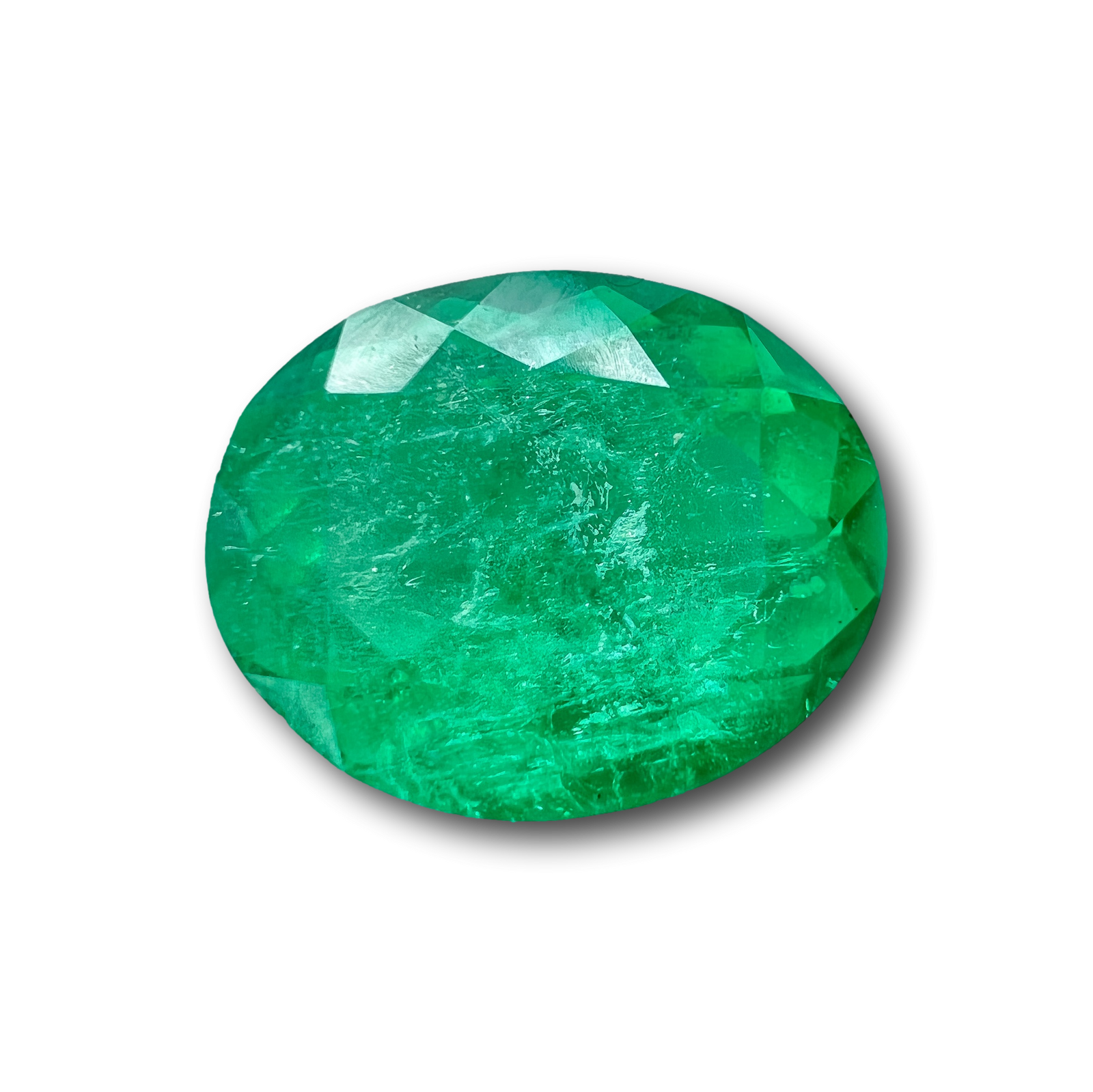2.20ct | Brilliant Cut Oval Shape Muzo Origin Emerald-Modern Rustic Diamond