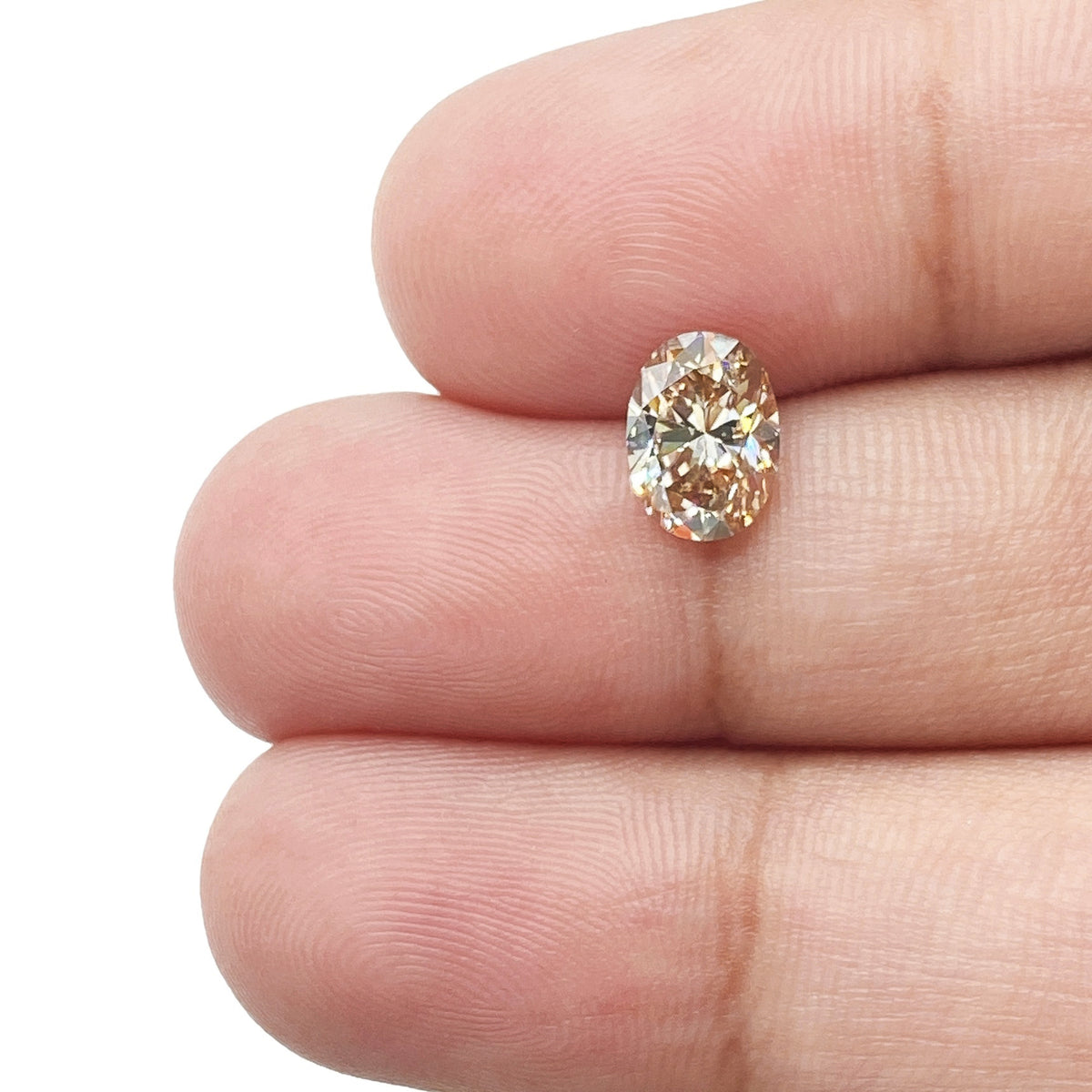 1.01ct | Champagne VVS Oval Shape Brilliant Cut Diamond - Modern Rustic Diamond