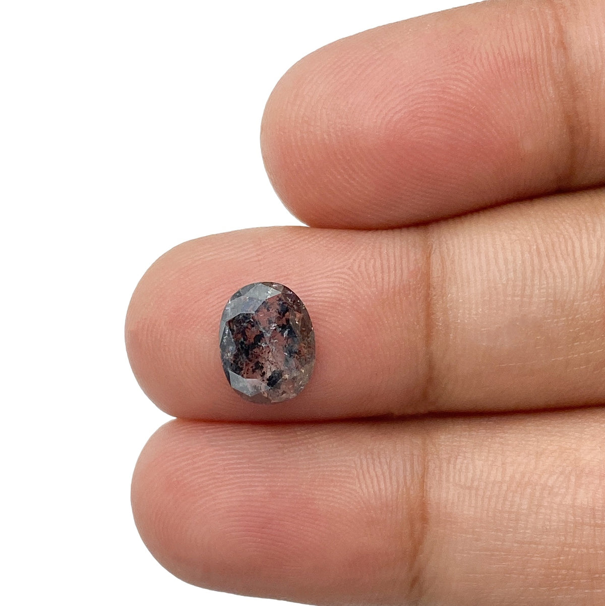 1.15ct | Salt &amp; Pepper Oval Shape Rose Cut Diamond - Modern Rustic Diamond