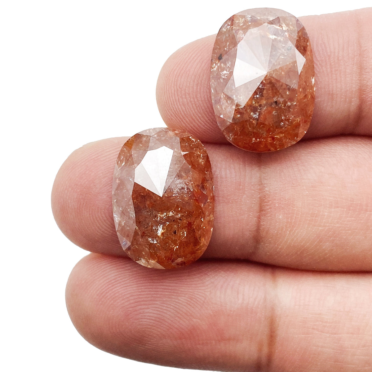 21.15cttw | Salt &amp; Pepper Cushion Shape Rose Cut Diamond Matched Pair - Modern Rustic Diamond