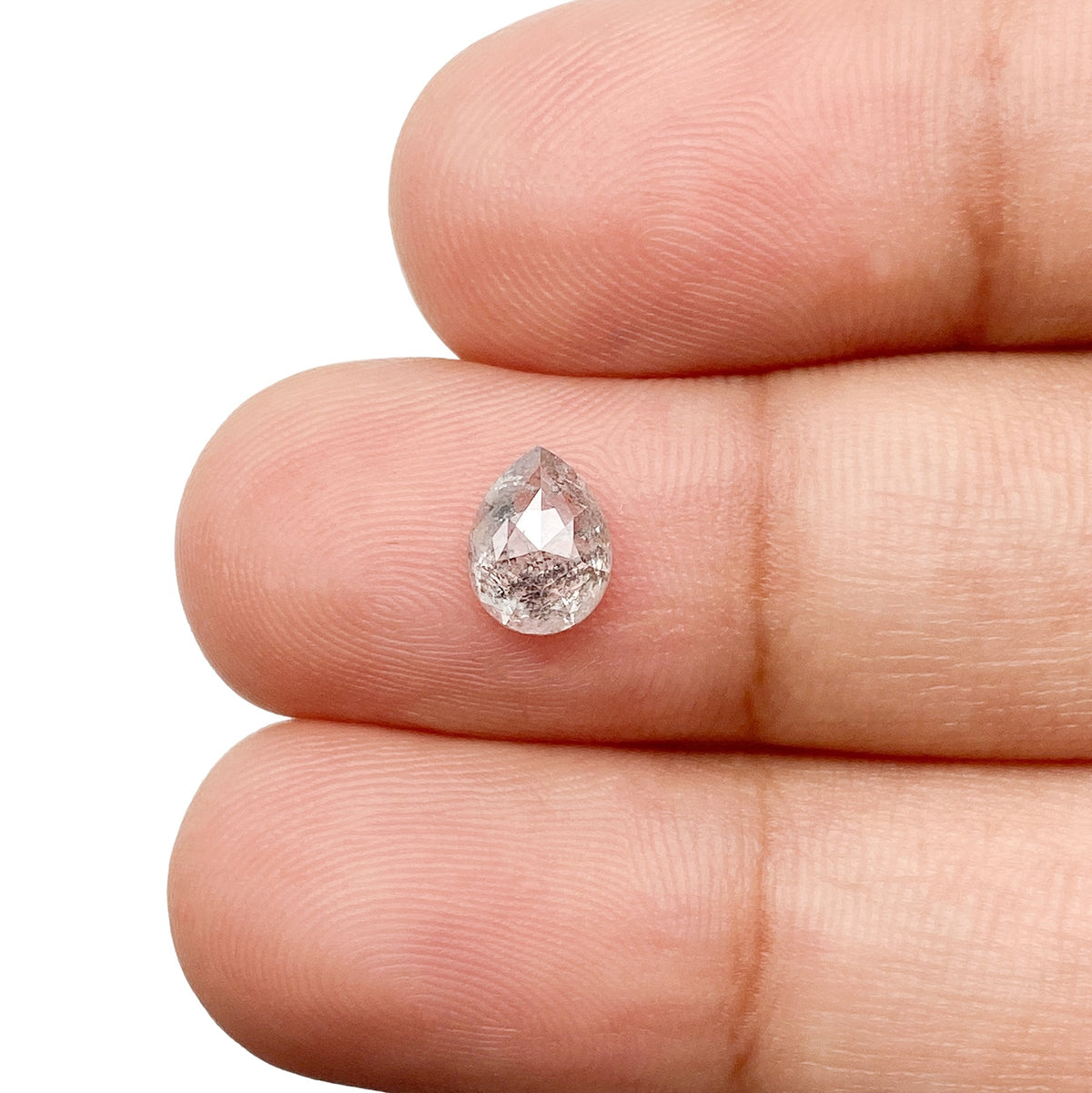 0.83ct | Rustic Pear Shape Rose Cut Diamond - Modern Rustic Diamond