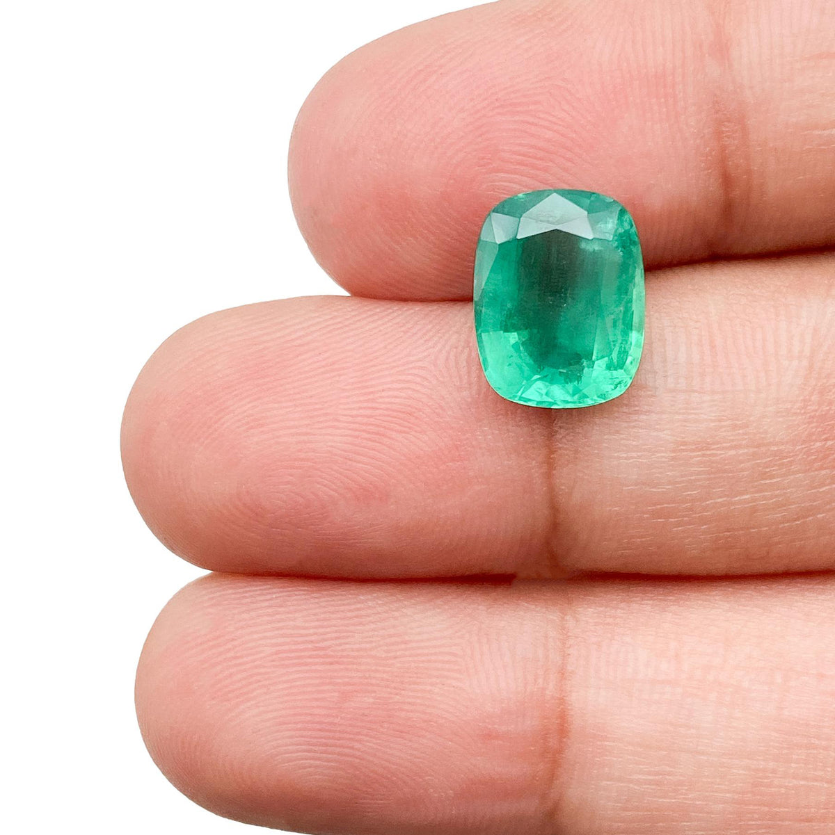 2.62ct | Brilliant Cut Cushion Shape Brazil Emerald - Modern Rustic Diamond