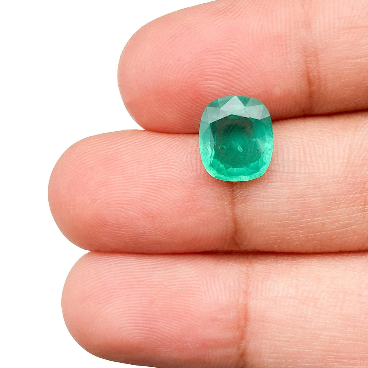2.33ct | Brilliant Cut Cushion Shape Brazil Emerald - Modern Rustic Diamond