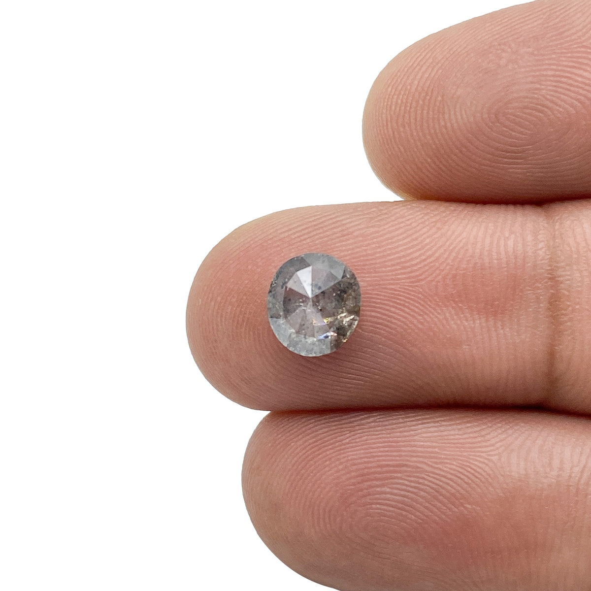 1.33ct | Salt &amp; Pepper Oval Shape Rose Cut Diamond - Modern Rustic Diamond