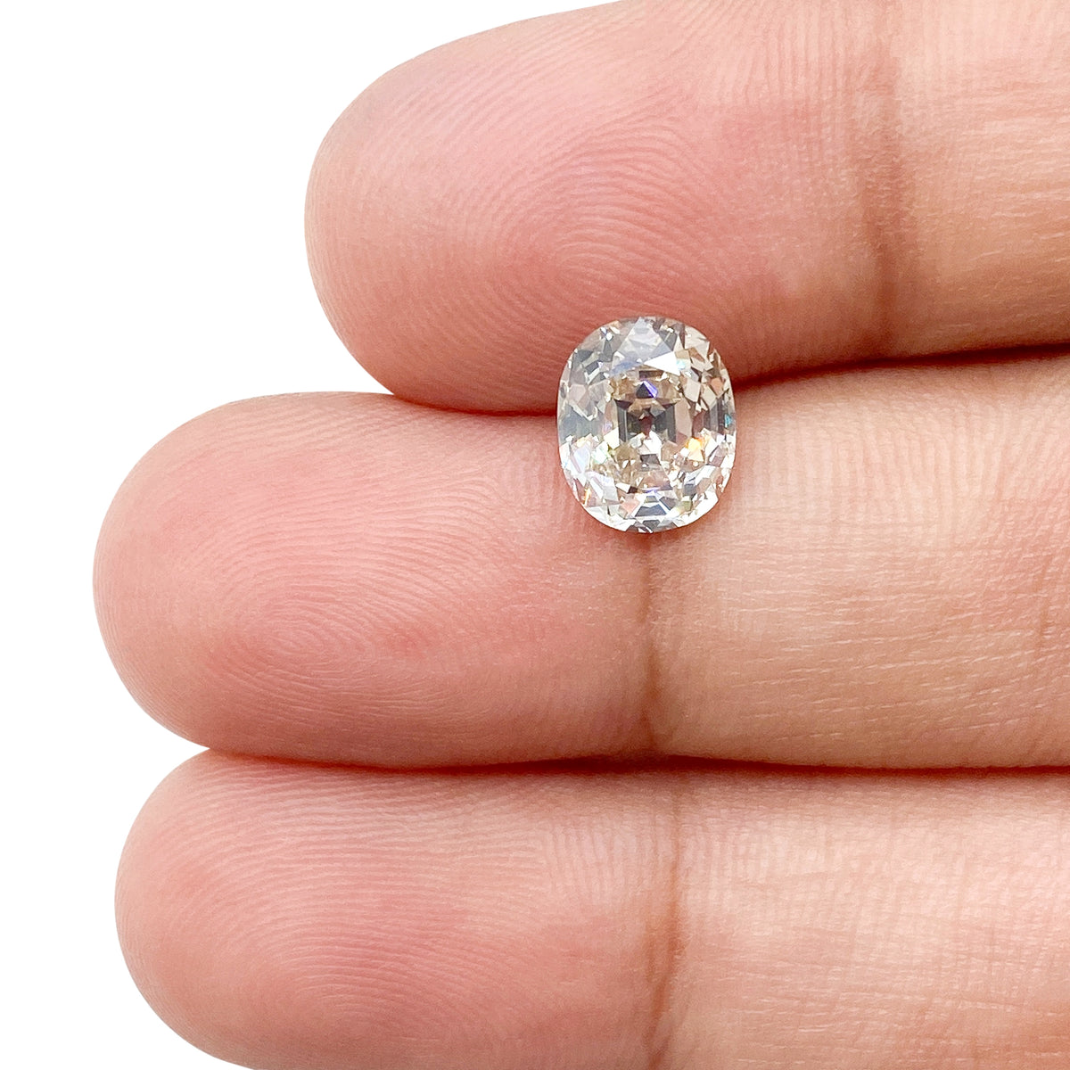 1.56ct | M, Faint Brown/VS2 Oval Shape Old Mine Cut Diamond (GIA) - Modern Rustic Diamond