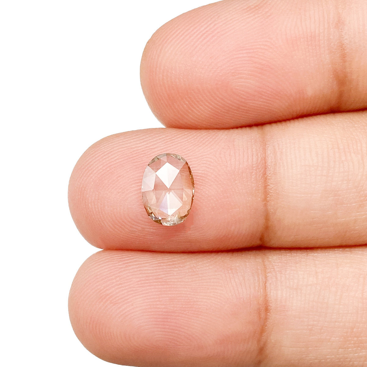 0.80ct | Fancy Light Brown SI Oval Shape Rose Cut Diamond - Modern Rustic Diamond