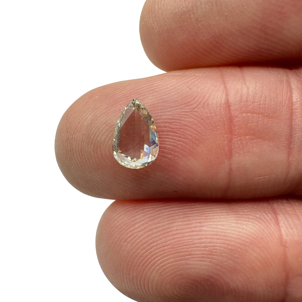1.00ct | Champagne VVS Pear Shape Rose Cut Diamond - Modern Rustic Diamond