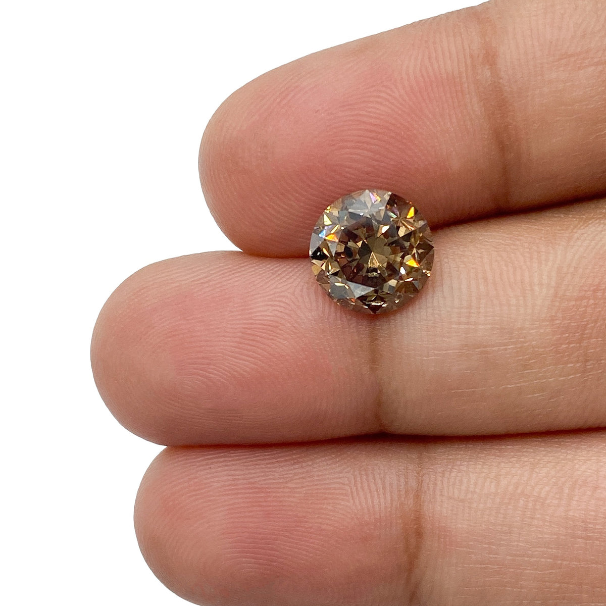 3.03ct | Cognac SI Round Shape Brilliant Cut Diamond - Modern Rustic Diamond
