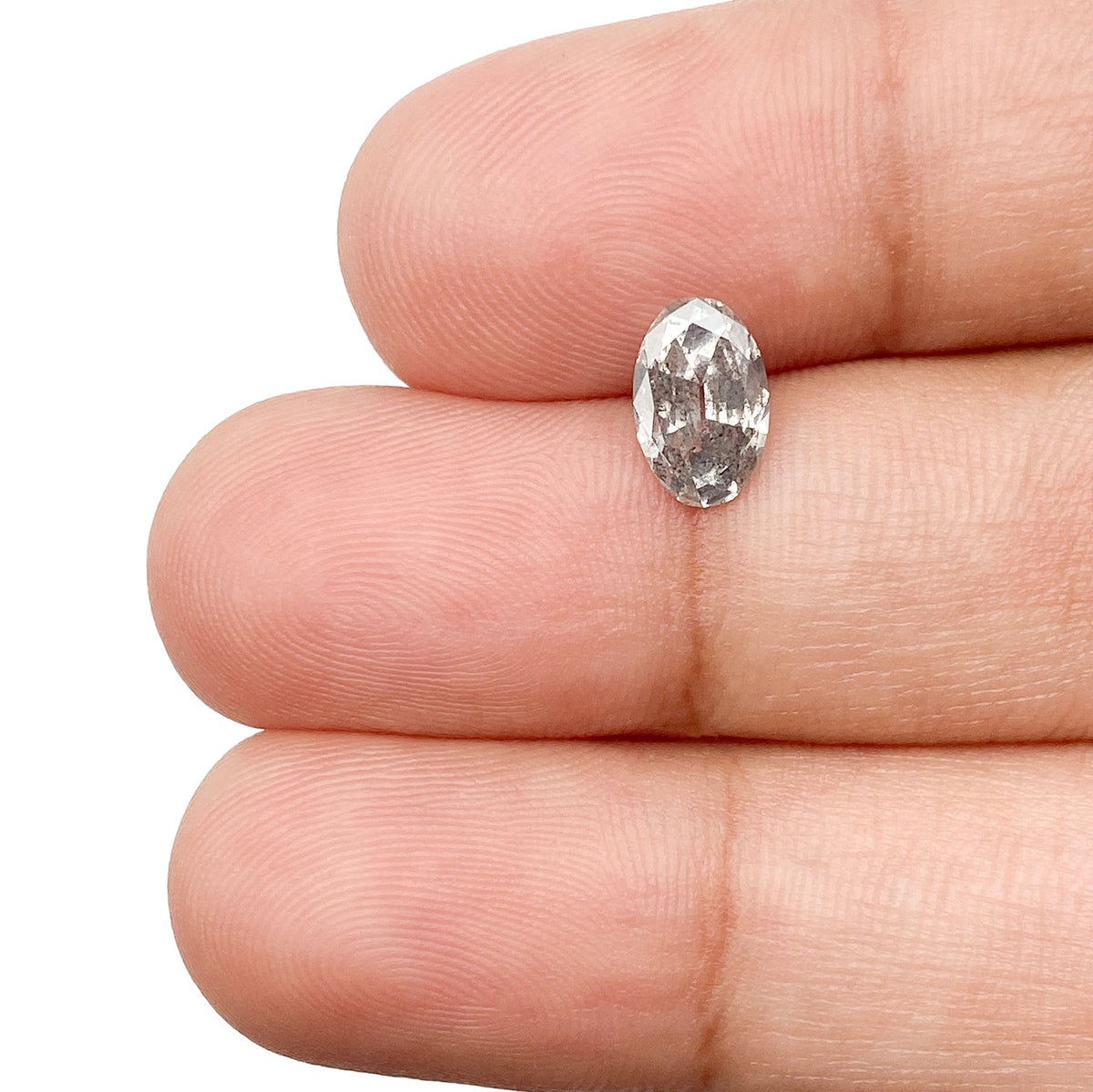 0.71ct | Salt & Pepper Oval Shape Brilliant Cut Diamond - Modern Rustic Diamond
