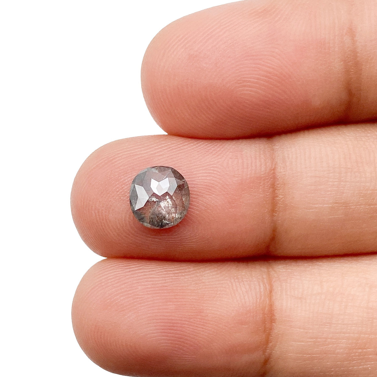 0.75ct | Salt &amp; Pepper Cushion Shape Rose Cut Diamond - Modern Rustic Diamond