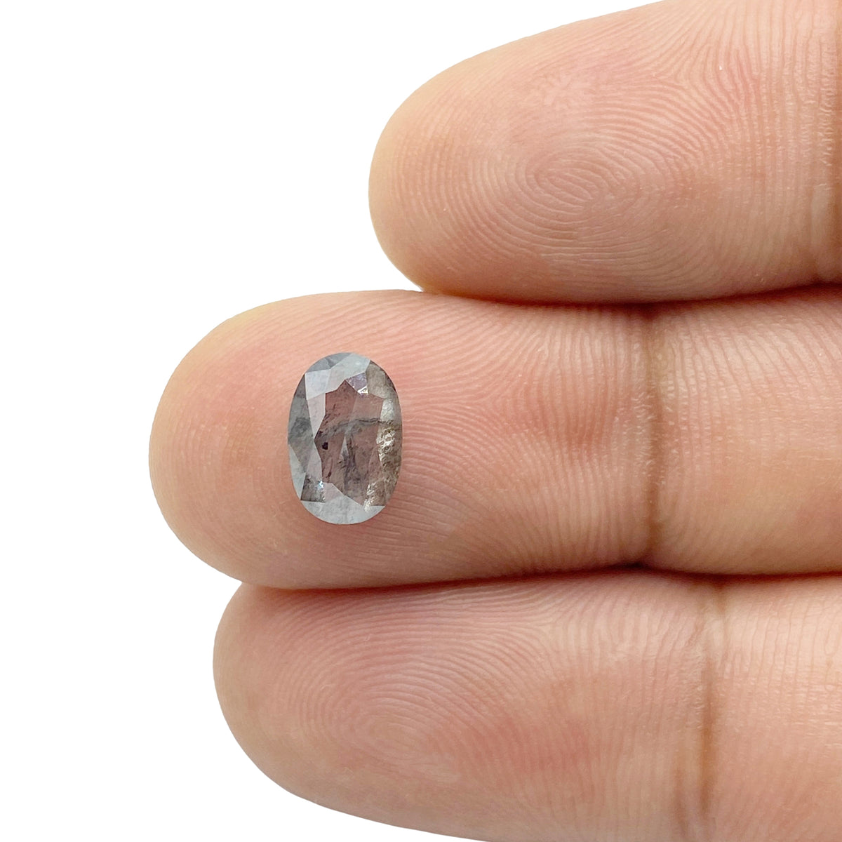 1.51ct | Salt &amp; Pepper Oval Shape Rose Cut Diamond - Modern Rustic Diamond