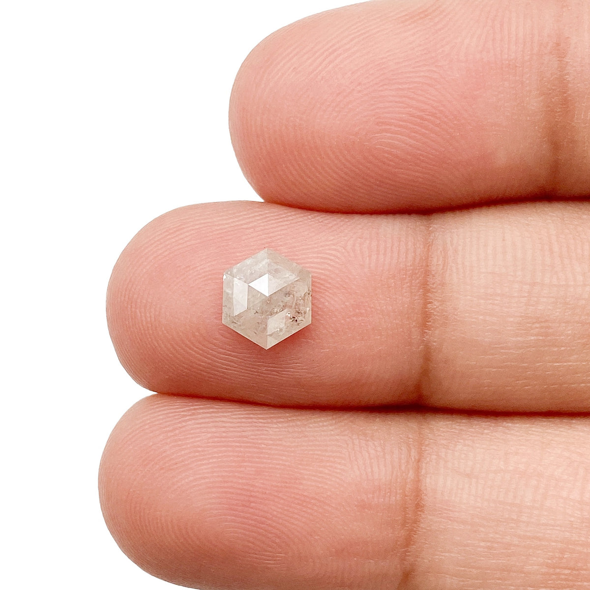 0.80ct | Rustic  Hexagon Shape Rose Cut Diamond - Modern Rustic Diamond