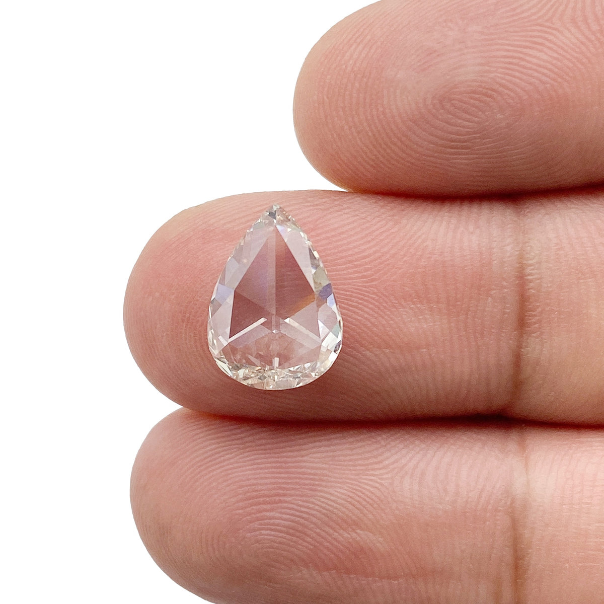 2.50ct | Champagne VVS Pear Shape Rose Cut Diamond - Modern Rustic Diamond