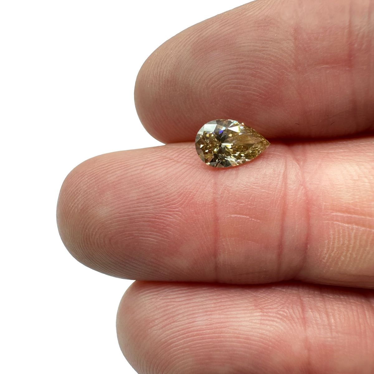 1.01ct | Champagne SI Pear Shape Brilliant Cut Diamond - Modern Rustic Diamond