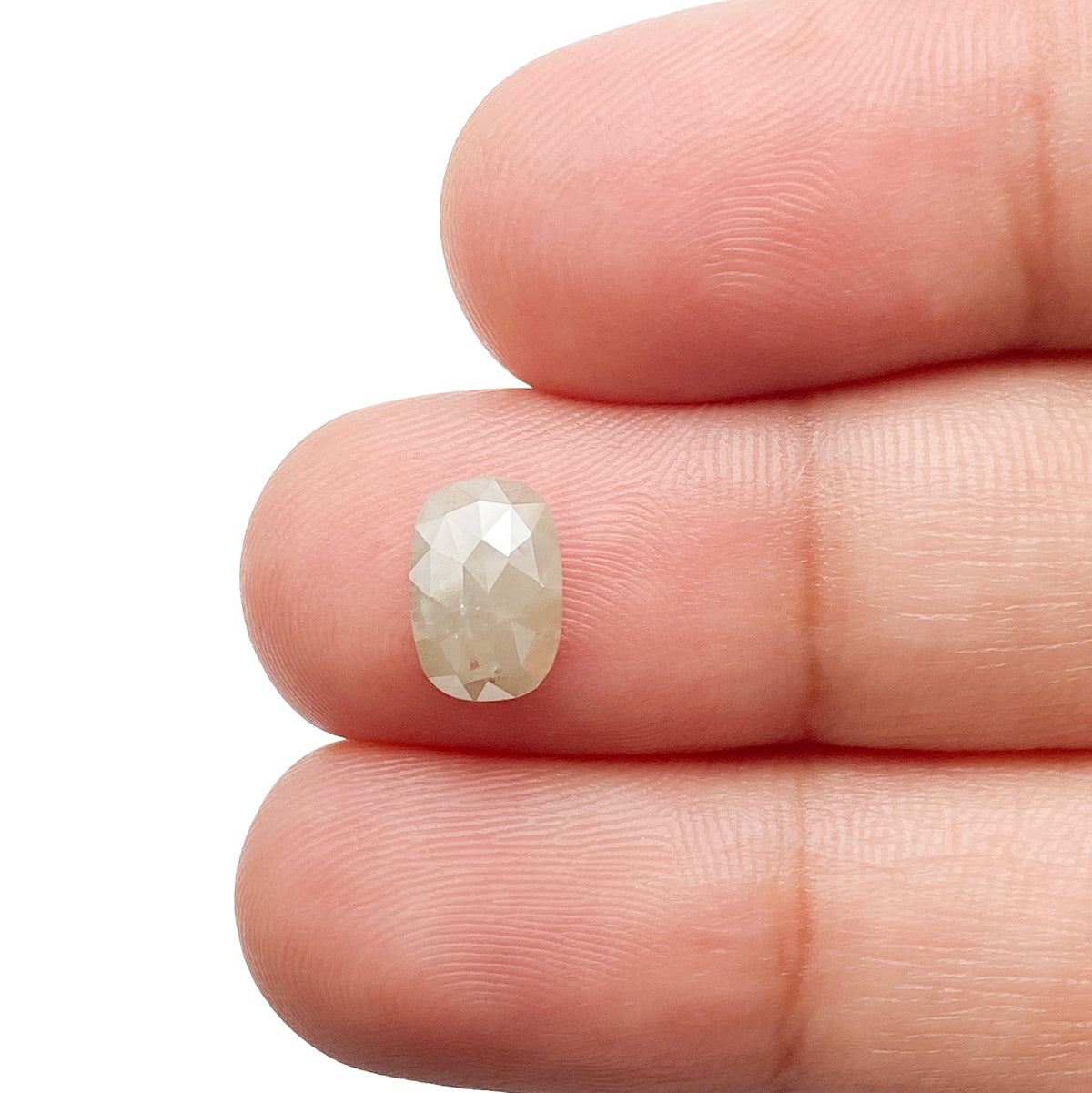 1.03ct | Salt &amp; Pepper Cushion Shape Rose Cut Diamond - Modern Rustic Diamond