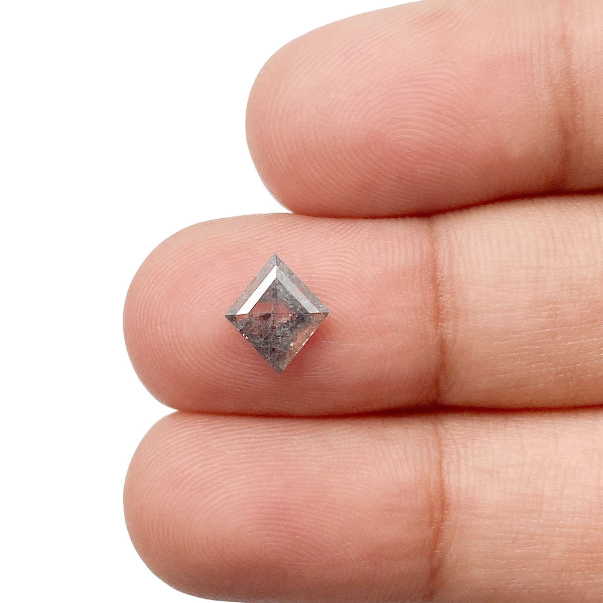 0.73ct | Salt &amp; Pepper Lozenge Shape Step Cut Diamond - Modern Rustic Diamond