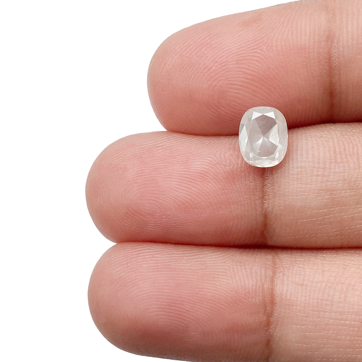 1.24ct | Salt &amp; Pepper Cushion Shape Rose Cut Diamond - Modern Rustic Diamond
