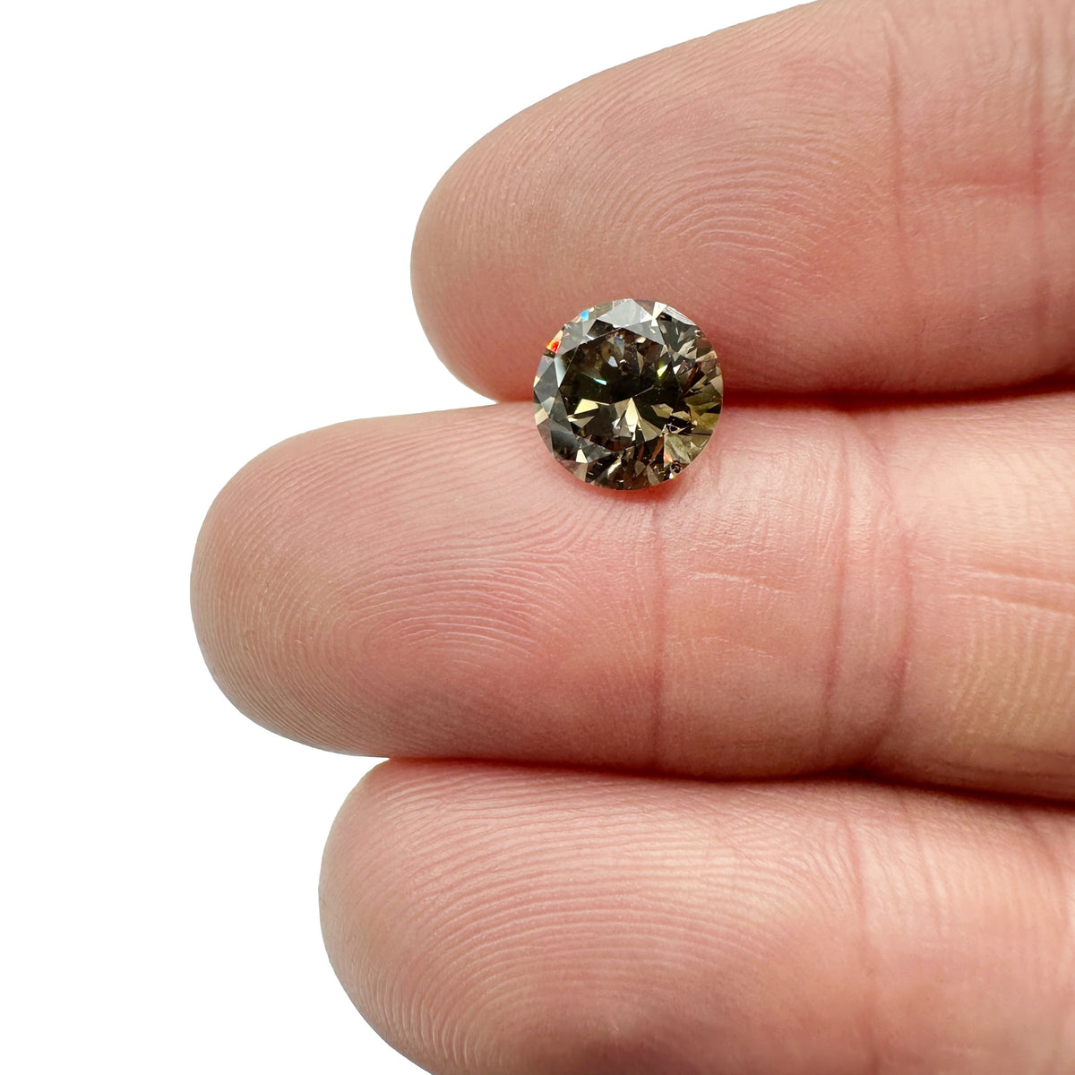 2.03ct | Cognac VS-SI Round Shape Brilliant Cut Diamond - Modern Rustic Diamond