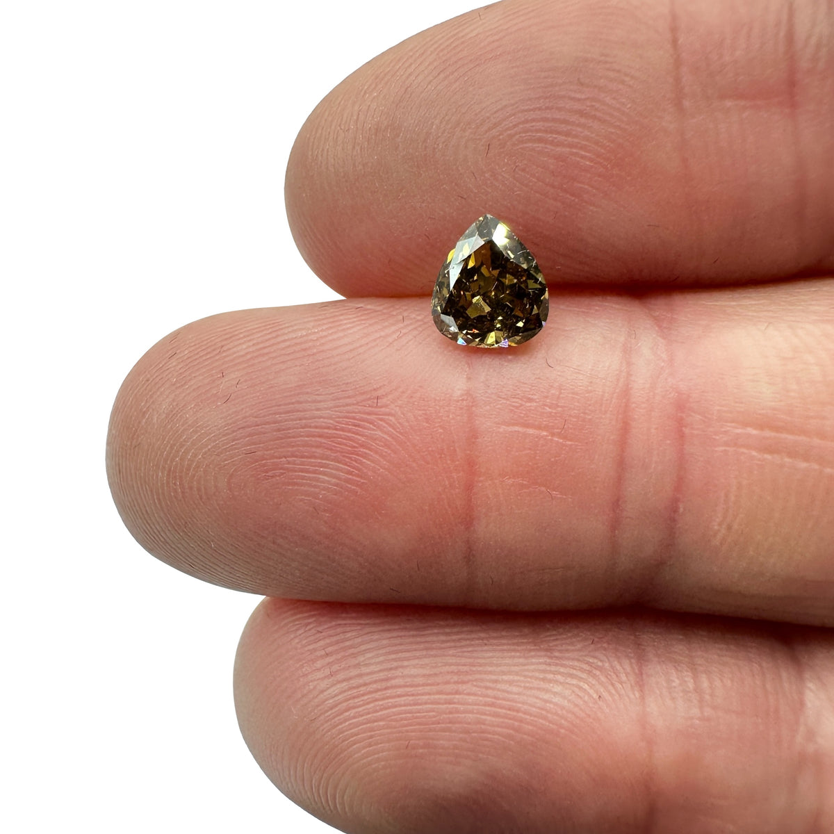1.01ct | Cognac VS-SI Pear Shape Brilliant Cut Diamond - Modern Rustic Diamond