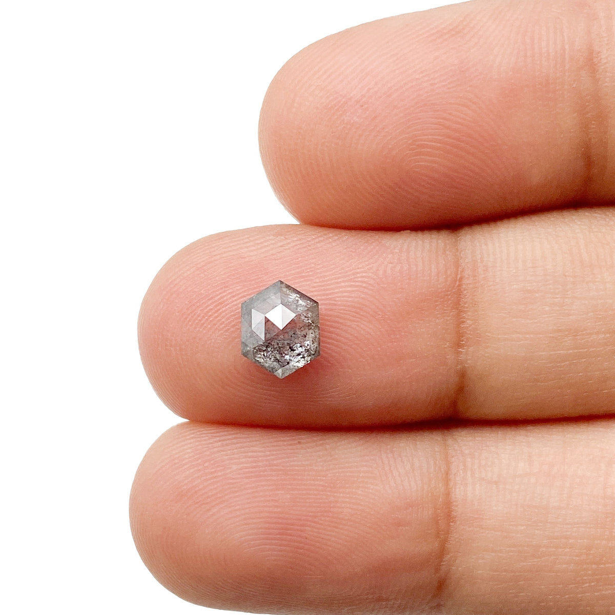 0.90ct | Rustic Hexagon Shape Rose Cut Diamond - Modern Rustic Diamond