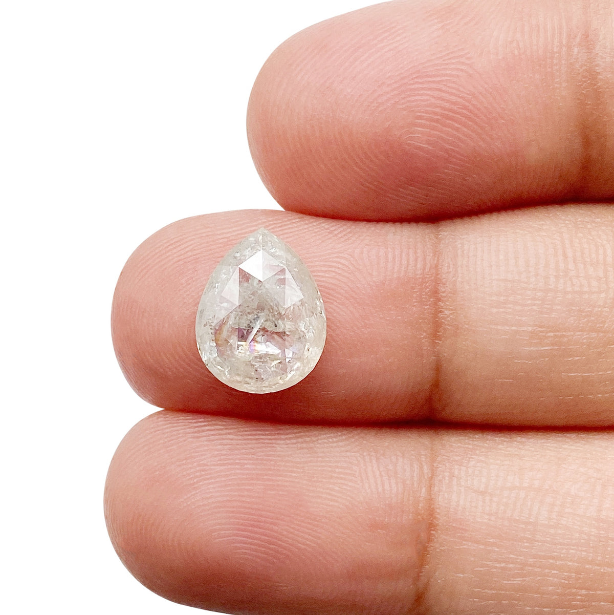 2.13ct | Rustic Pear Shape Rose Cut Diamond - Modern Rustic Diamond