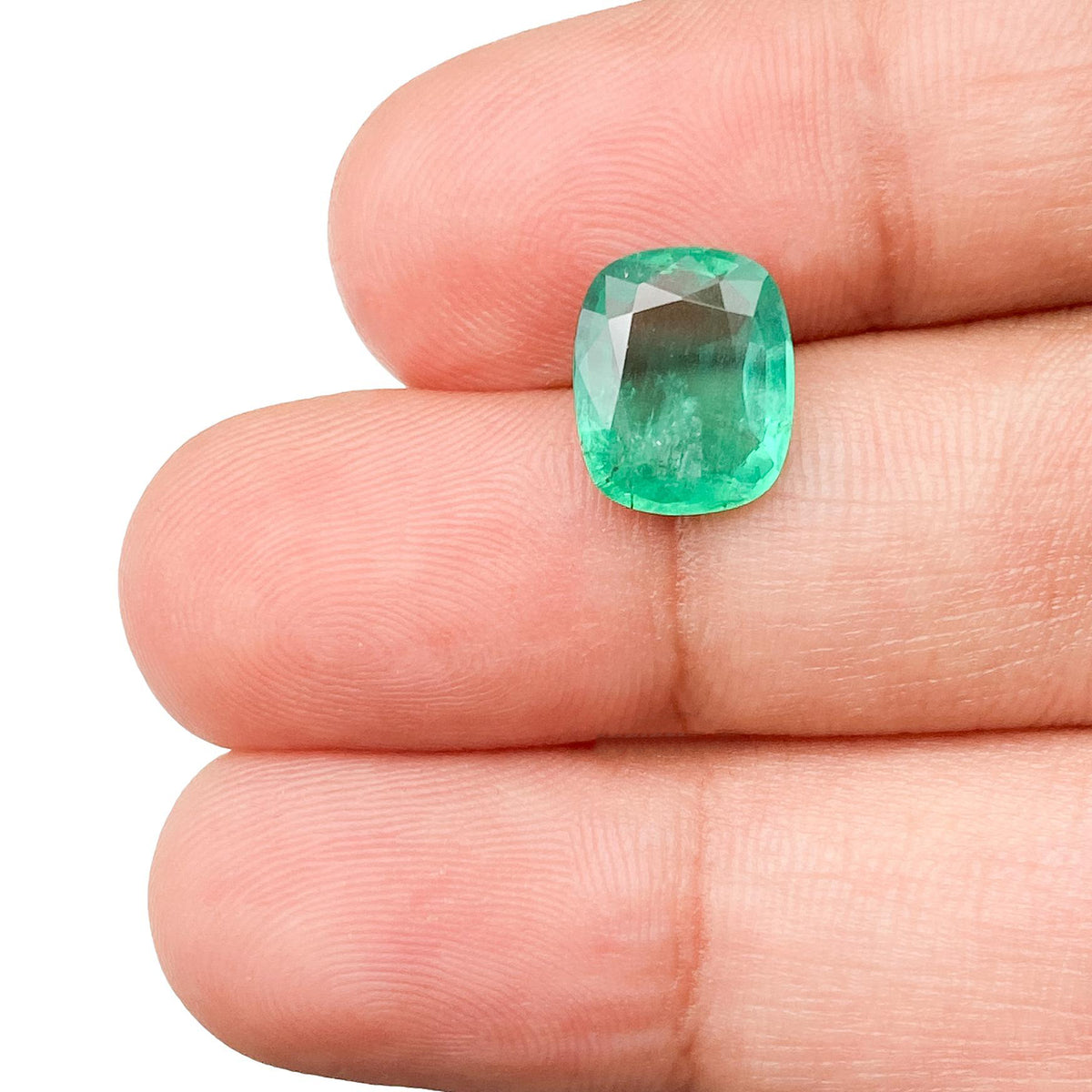 2.16ct | Brilliant Cut Cushion Shape Brazil Emerald - Modern Rustic Diamond