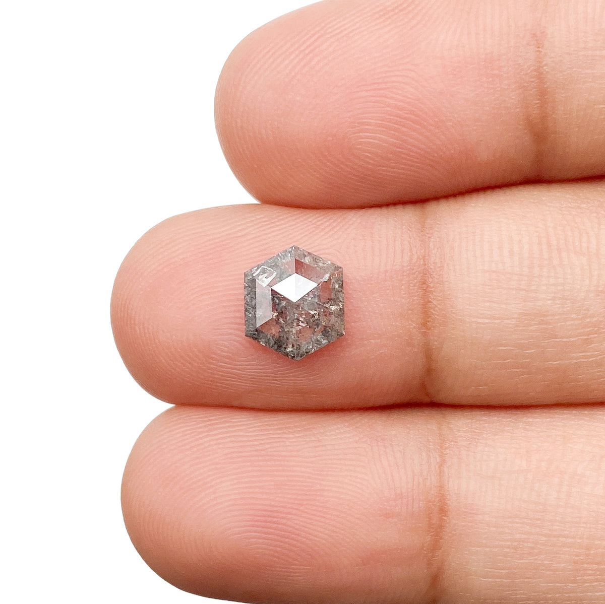 0.98ct | Rustic Hexagon Shape Rose Cut Diamond - Modern Rustic Diamond