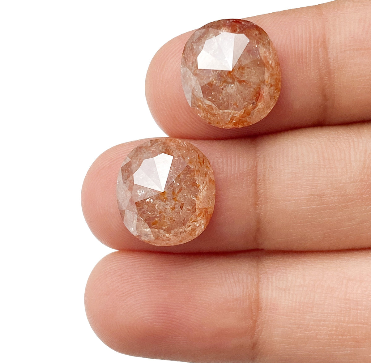 13.33cttw | Salt &amp; Pepper Cushion Shape Rose Cut Diamond Matched Pair - Modern Rustic Diamond