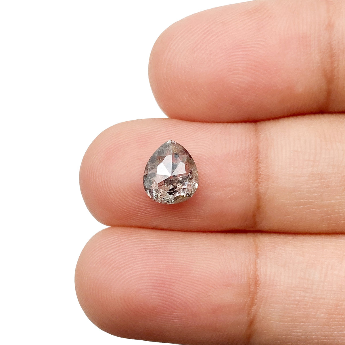 1.51ct | Rustic Pear Shape Rose Cut Diamond - Modern Rustic Diamond