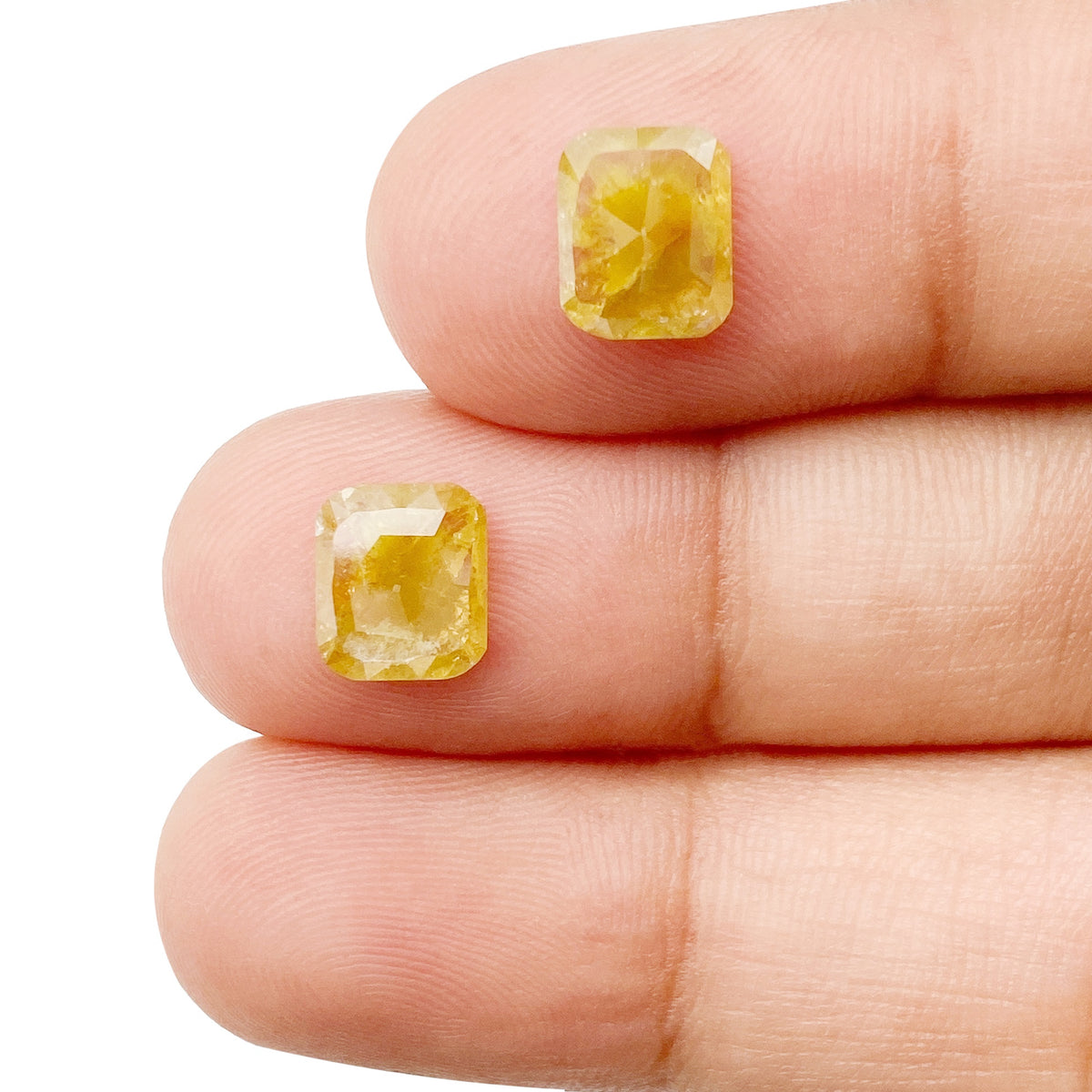 2.38cttw | Rustic  Cushion Shape Rose Cut Diamond Matched Pair - Modern Rustic Diamond