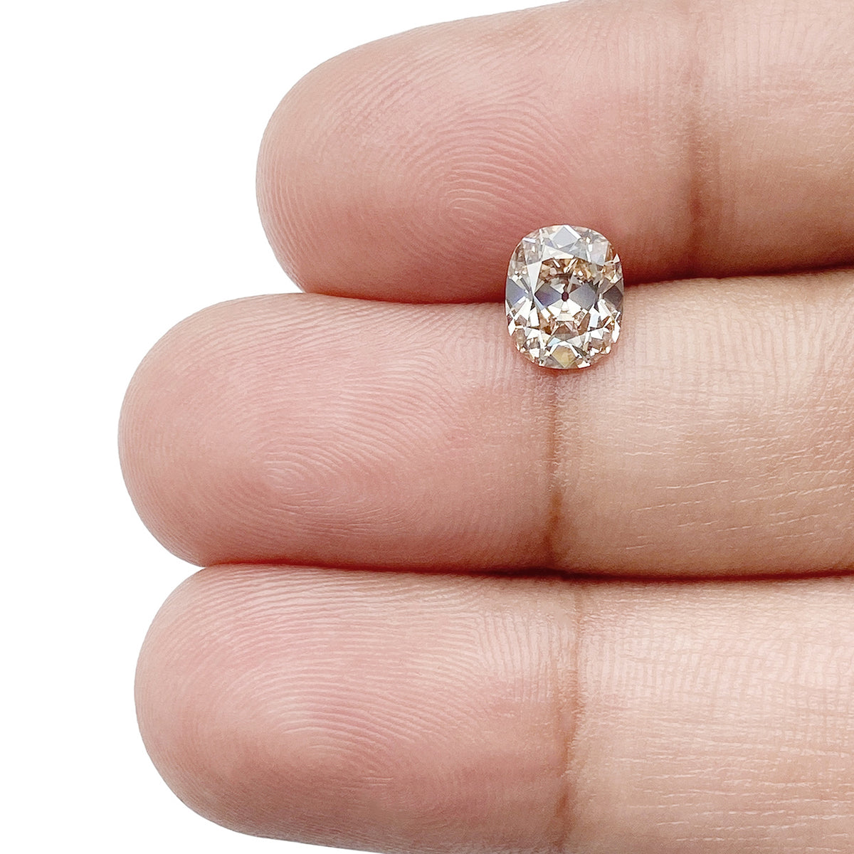 1.01ct | Champagne VVS Cushion Shape Old Mine Cut Diamond - Modern Rustic Diamond