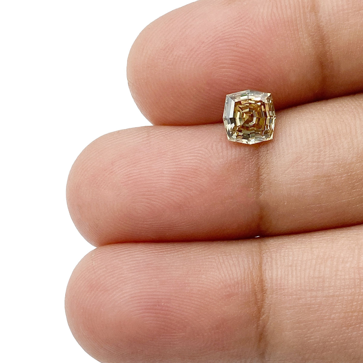 1.05ct | Champagne VVS Octagonal Shape Step Cut Diamond - Modern Rustic Diamond