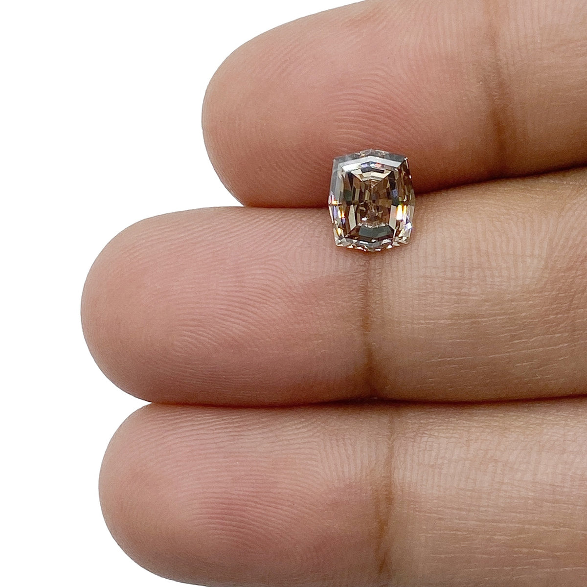 1.57ct | Champagne VVS Octagonal Shape Step Cut Diamond - Modern Rustic Diamond