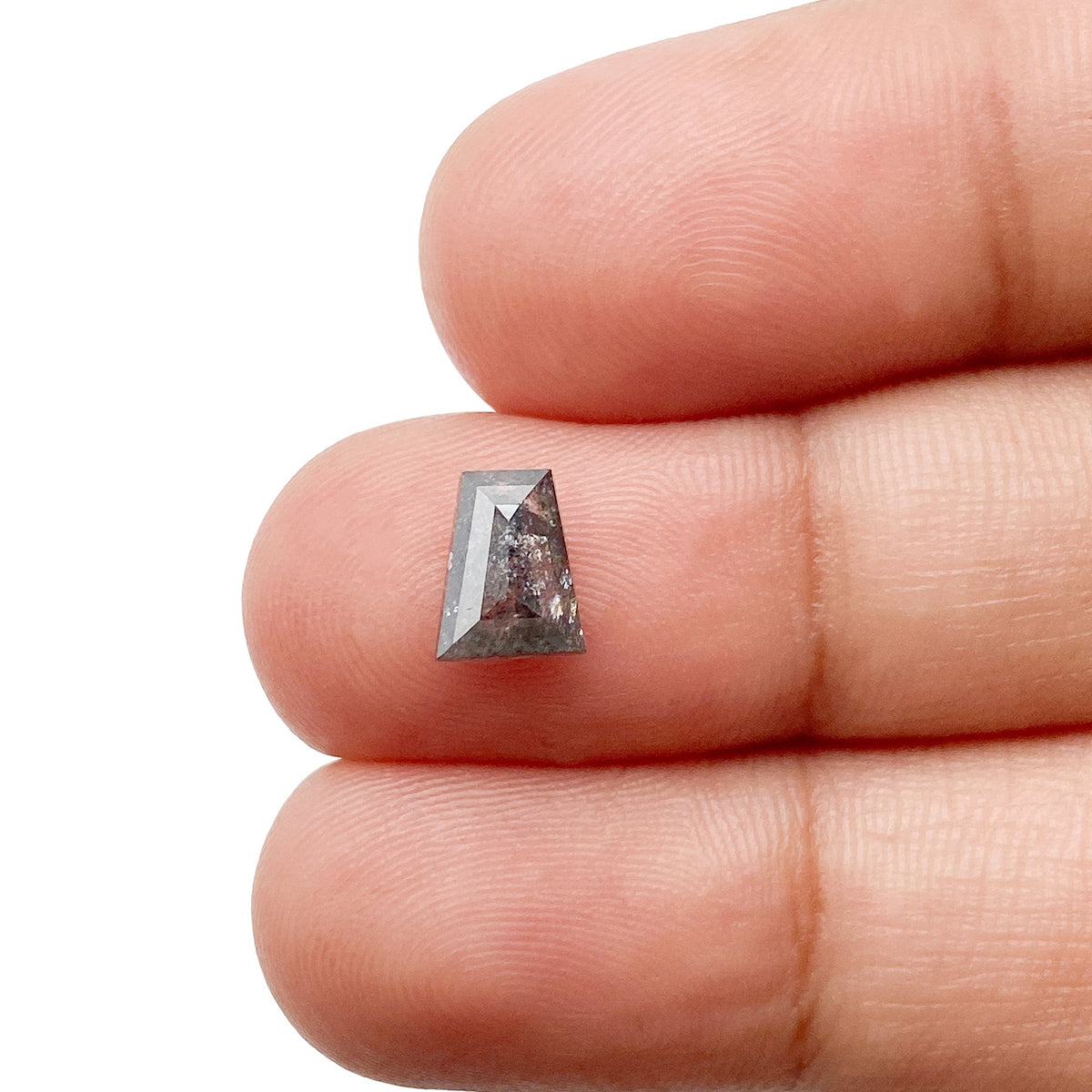 1.00ct | Salt &amp; Pepper Trapezoid Shape Step Cut Diamond - Modern Rustic Diamond