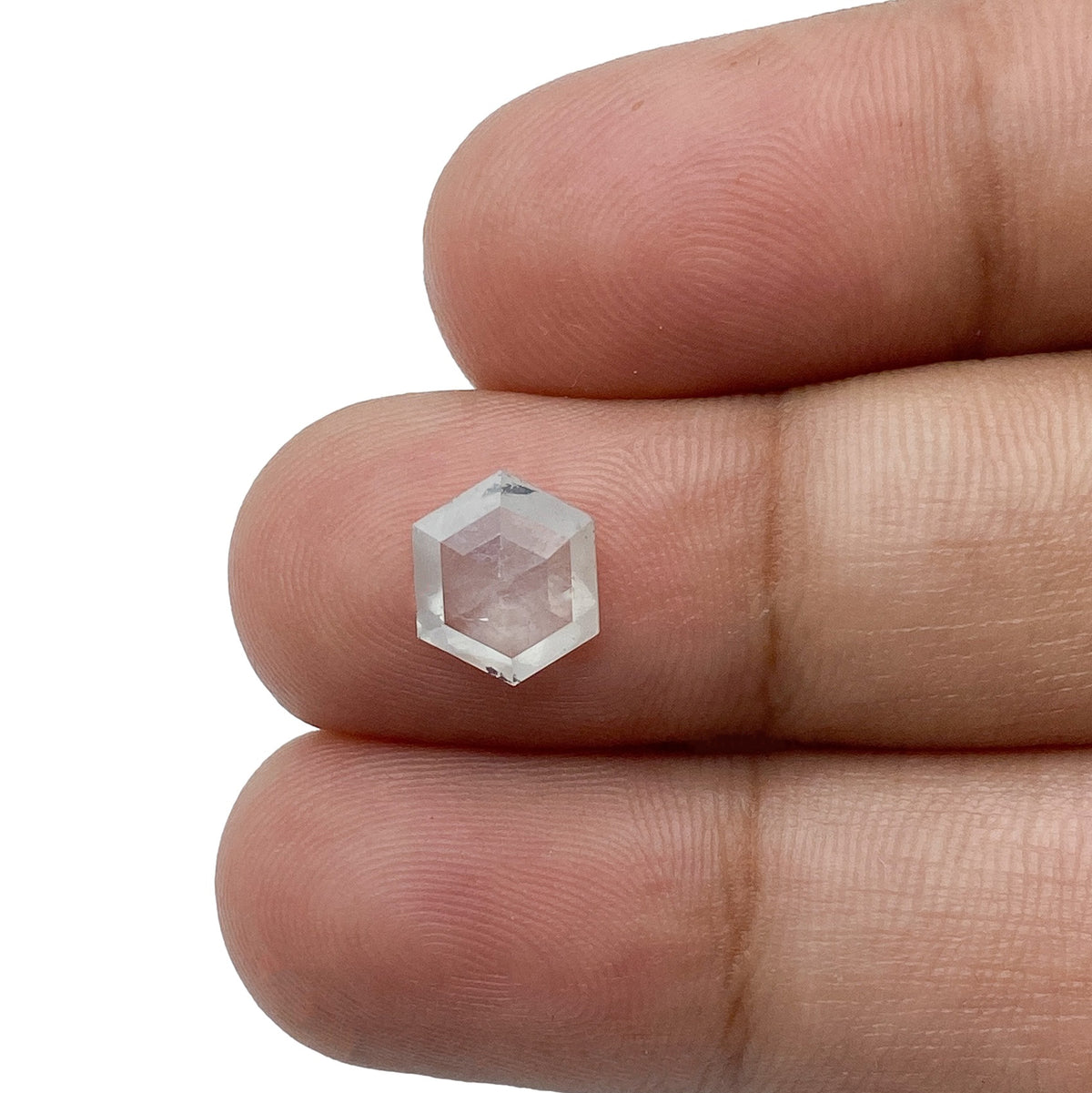 1.13ct | Salt &amp; Pepper Hexagon Shape Rose Cut Diamond - Modern Rustic Diamond