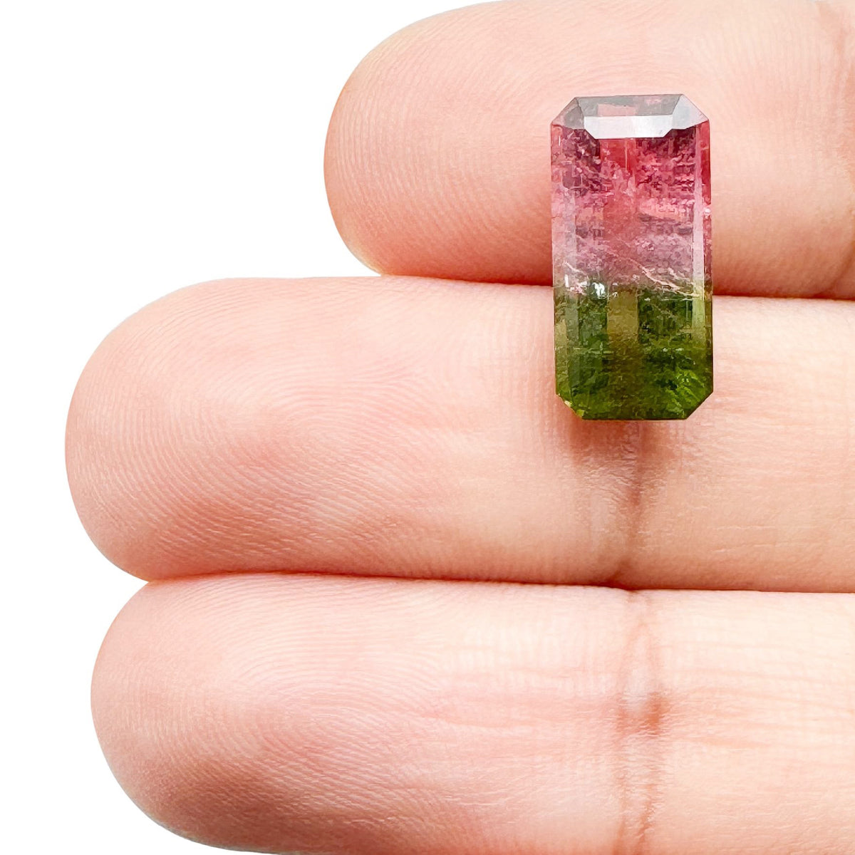4.37ct |  Emerald Shape Step Cut Tourmaline - Modern Rustic Diamond