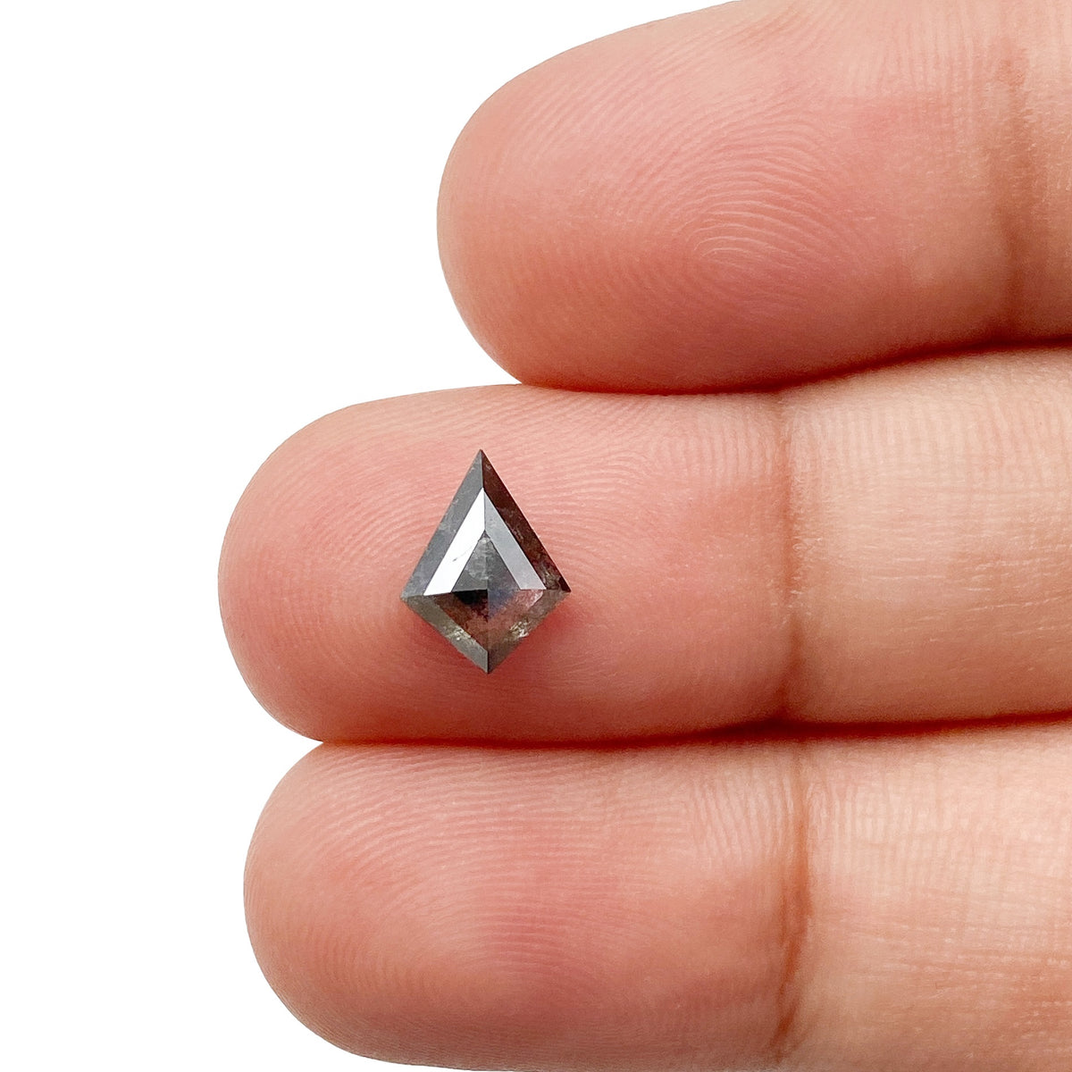 0.76ct | Salt &amp; Pepper Kite Shape Step Cut Diamond - Modern Rustic Diamond