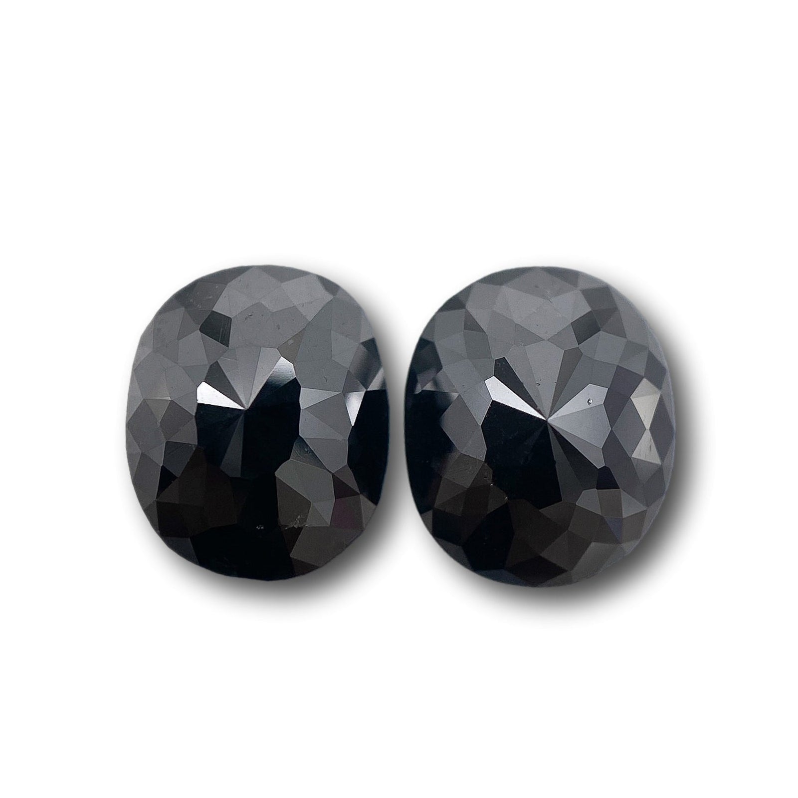 2.57cttw | Black Cushion Shape Rose Cut Diamond Matched Pair-Modern Rustic Diamond