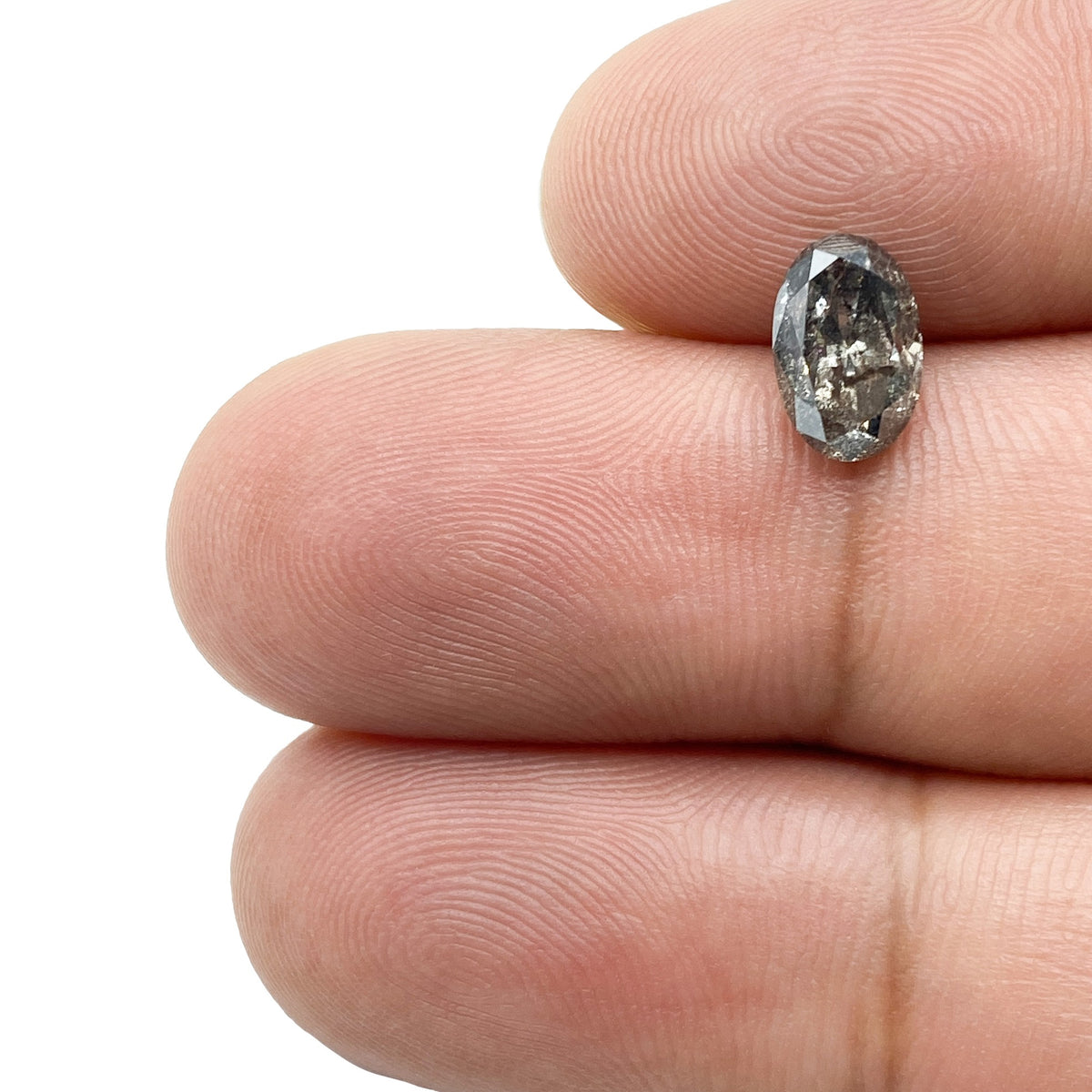 1.33ct | Salt &amp; Pepper Oval Shape Brilliant Cut Diamond - Modern Rustic Diamond