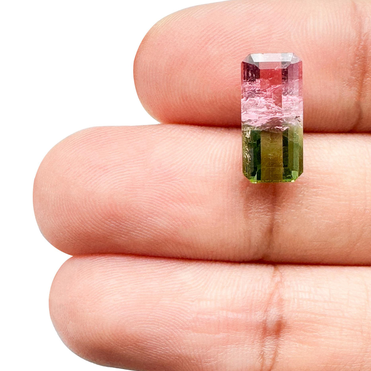 3.19ct |  Emerald Shape Step Cut Tourmaline - Modern Rustic Diamond