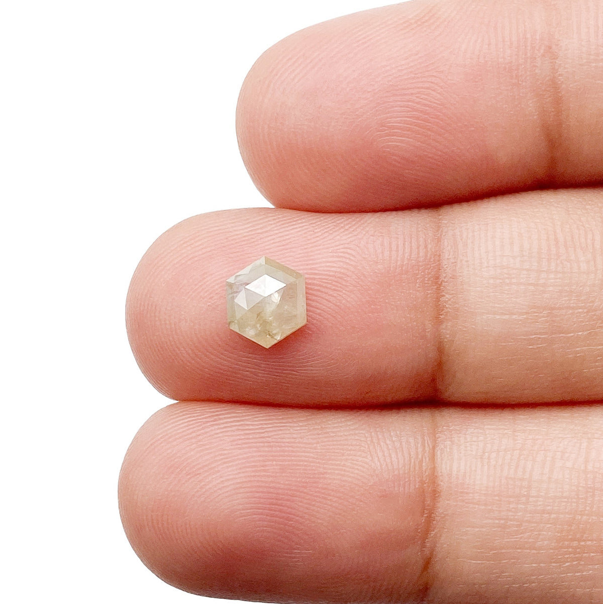 0.71ct | Rstc/ Hexagon Shape Rose Cut Diamond - Modern Rustic Diamond