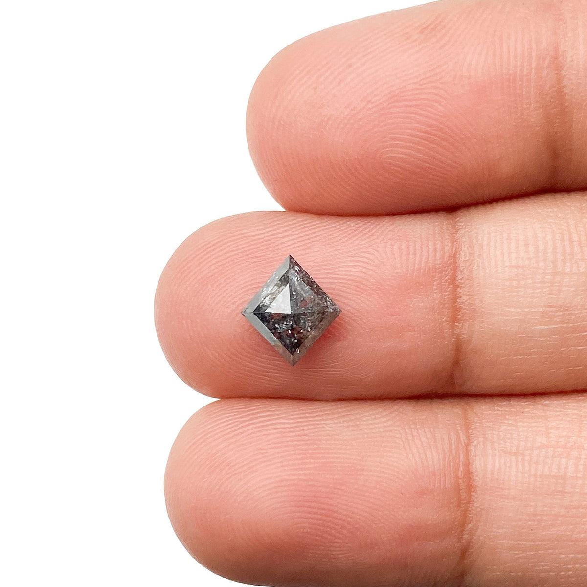 0.88ct | Salt &amp; Pepper Lozenge Shape Step Cut Diamond - Modern Rustic Diamond